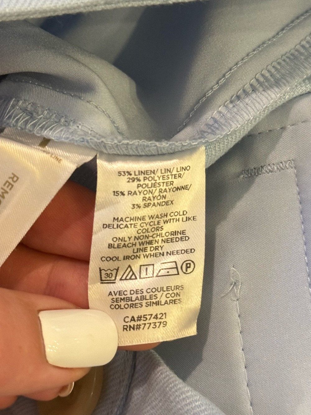 Ann Taylor Light Blue Wide-Leg High-Rise Pants with Side Buttons 8 - Picture 5 of 5